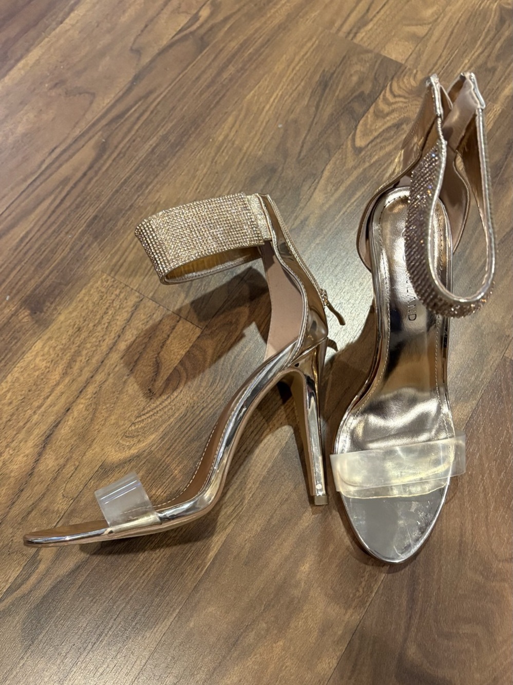 Chinese Laundry Mesmerizing Gold Mesh Ankle Strap Heels